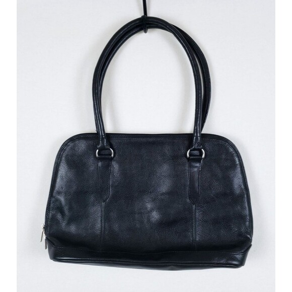 Ellington Satchel Tote Bag Black Leather Structured Retro 90s Minimalist City - Picture 1 of 11